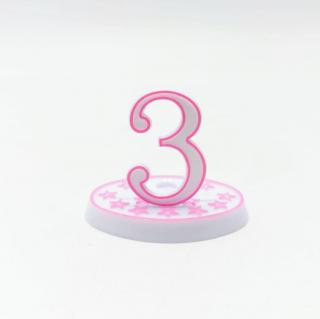Číslice na tortu plast - bez podstavca - ružová Varianta: 3
