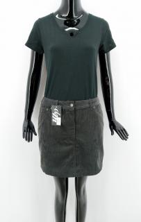 Dámska módna menčestrová sukňa Demina, tmavo šedá Veľkosť KONFEKCIA: 16