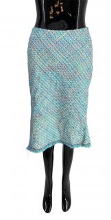 Dámska módna sukňa, Freda, svetlo modrá, prešívaná Veľkosť XS-XXL: L