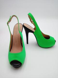 Dámske lodičky na vysokom podpätku Intrépides Shoes, zelené Veľkosť OBUV: 35