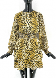 Dámske šaty s leopardím vzorom Gina Tricot Veľkosť KONFEKCIA: 34