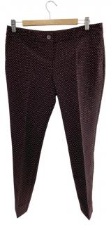 Dámske slim - fit nohavice s pukmi, OODJI, hnedé so vzorom Veľkosť XS-XXL: 2XS