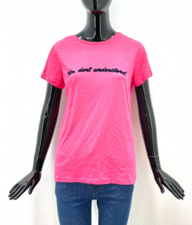 Dámske tričko ETAM s nápisom - ružové Veľkosť XS-XXL: S