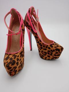 Dámske vysoké podpätky na platforme Intrépides Shoes, leopardí vzor Veľkosť OBUV: 35