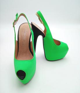 Dámske vysoké podpätky na platforme Intrépides Shoes, zelené Veľkosť OBUV: 35