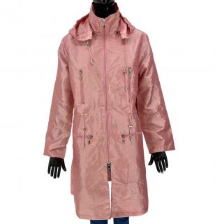 Dámsky kabát, FREDA, ružový, lesklý Veľkosť KONFEKCIA: T1