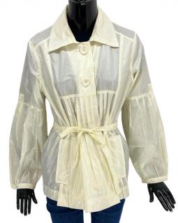 Dámsky kabátik FREDA, biely, lesklý Veľkosť KONFEKCIA: T3