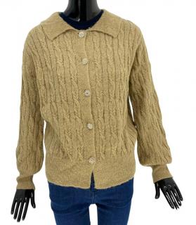 Dámsky sveter kardigán, V. CODE, béžový so zdobnými gombíkmi Veľkosť XS-XXL: M