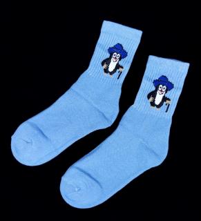 Detské bavlnené ponožky s obrázkom Bapon, 1 pár- vel.21-22 Varianta: Modrý krtek