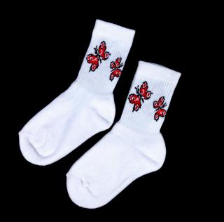 Detské bavlnené ponožky s obrázkom Bapon, 1 pár- vel.21-22 Varianta: Motýli