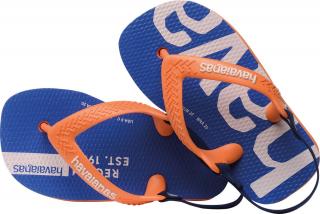 Detské šľapky Havaianas Baby Logomania - oranžová/modrá - veľ. 23/24