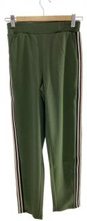 Dievčenské nohavice s lampasmi, OODJI, tmavo zelená farba Veľkosť XS-XXL: 2XS