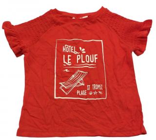 Dievčenské tričko s krátkym rebrovaným rukávom, EDEN ET VICTOR, červená Veľkosť DETSKÉ: 116