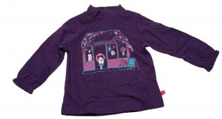 Dievčenské tričko s roláčikom, La Compagnie des Petits, fialová, s obrázkom Veľkosť DETSKÉ: 67