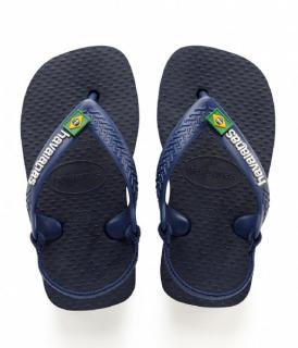 HAVAIANAS Detské žabky BRASIL LOGO - NAVY BLUE/CITRUS YELLOW - veľkosť 21