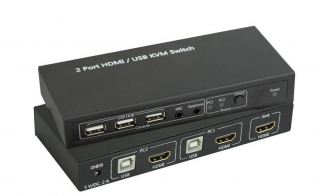 HDMI KVM prepínač SpeaKa Professional 2 × 1  Rozbalené