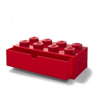 LEGO® stolný box 8 so zásuvkou - červená  Poškodený obal