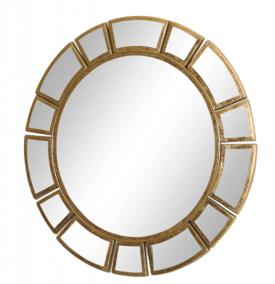 Nástenné zrkadlo s kovovým rámom v zlatej farbe Westwing Collection Amy, ø 78 cm  Rozbalené