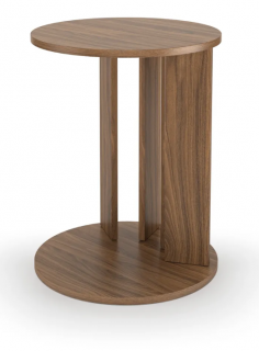Okrúhly konferenčný stolík s doskou v dekore orechového dreva ø 50 cm Nora - TemaHome  Rozbalené