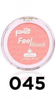 p2 Cosmetics / Feel Good Mineral Compact Blush / Tvárenka Varianta: 045 candy coral
