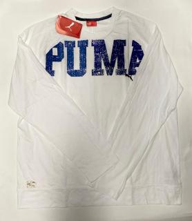 Pánske tričko PUMA biele - dlhý rukáv 546440 01 Veľkosť XS-XXL: XXL