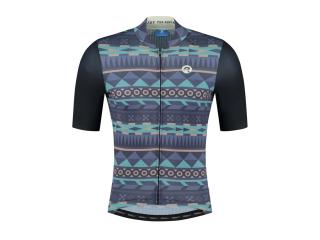 Pánsky cyklistický dres ROGELLI s krátkym rukávom - aztécky modrý Veľkosť XS-XXL: L