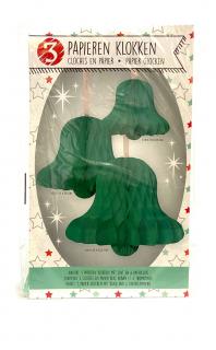 Papierové vianočné zvončeky - 3 ks Farba: Zelená