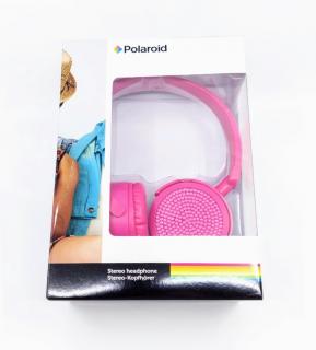 Polaroid náhlavné slúchadlá s kamienkami Farba: Růžová