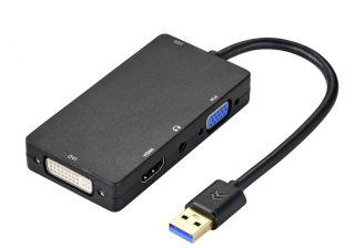 Renkforce externá grafická karta USB 3.2 (Gen 1x1) HDMI™, DVI, VGA  Rozbalené