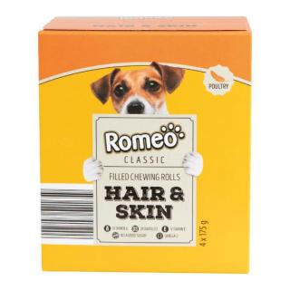 Romeo Hair Skin plnené tyčinky pre psov 4x175g
