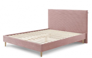 Ružová čalúnená dvojlôžková posteľ s roštom 160x200 cm Anja – Bobochic Paris  Rozbalené