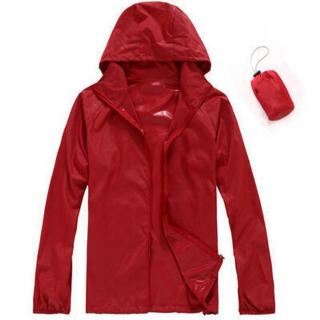Unisex nepremokavá a skladná bunda do dažďa - 15 farieb Tmavo Červená-veľkosť č. 1 Veľkosť XS-XXL: XS