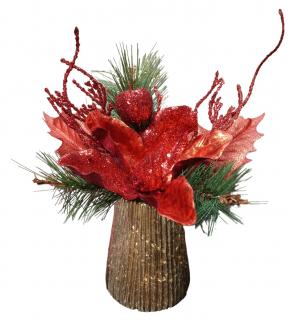 Vianočné dekorácie na stôl, 23 cm, červená
