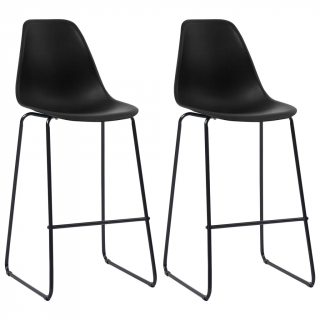 vidaXL Barové stoličky 2 ks čierne plast  Rozbalené