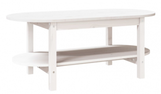 vidaXL Konferenčný stolík biely 110 x 55 x 45 cm masívne borovicové drevo  Rozbalené