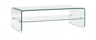 vidaXL Konferenčný stolík číry 98 x 45 x 31 cm tvrdené sklo