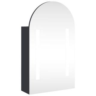 vidaXL Kúpeľňová zrkadlová skrinka s LED klenutá šedá 42 x 13 x 70 cm