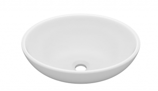 vidaXL Luxusné umývadlo oválneho tvaru matne biele 40x33 cm keramika
