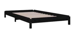 vidaXL Stohovateľná posteľ čierna 90 x 200 cm masívna borovica  Rozbalené.