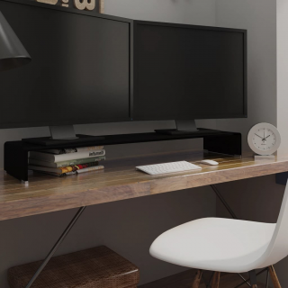 vidaXL TV stolík / podstavec na monitor sklo čierny 120x30x13 cm  Rozbalené