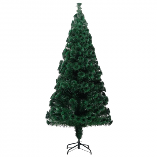 vidaXL Umelý vianočný stromček so stojanom zelený 210 cm optické vlákno  Rozbalené