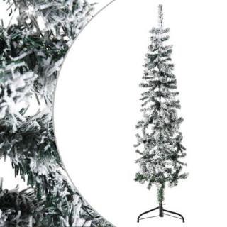 vidaXL Úzky umelý polovičný vianočný stromček so snehom 120 cm  Rozbalené