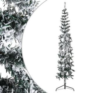 vidaXL Úzky umelý polovičný vianočný stromček so snehom 180 cm  Rozbalené