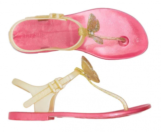 ZHOELALA, bielo - ružové sandále s motýľom, zl-bf02 Veľkosť OBUV: 37