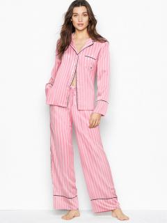 Dámske saténové pyžamo Victoria´s Secret - iconic stripe XL