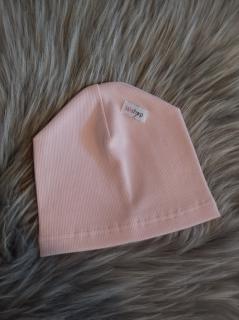 Set čiapka jednoduchá + nákrčník vrúbkovaný WAU Veľkosť oblečenia: 50, farba: púdrovo-ružová