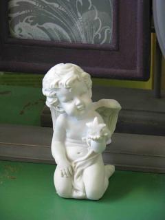 Barokní andělíček, malý bílý, typ 2