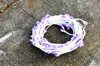 Drátěný ozdobný řetěz, papírový obal, fialový