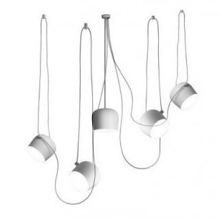 FLOS Aim 5 LED F0090009 + F0093009 (Dizajnové talianske svietidlo v bielej farbe, priemer 24 cm.)