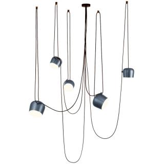 FLOS Aim 5 LED F0090023 + F0093030 (Dizajnové talianske svietidlo v metalickej modrej farbe, priemer 24 cm.)